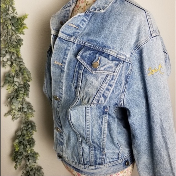 Retro 1980’s Forenza denim Jacket Sz M structured light wash rigid cotton RARE - Picture 9 of 15